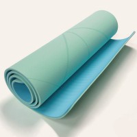 Tappetino ecologico ideale per yoga e pilates di colore blu - Misure: 183 x 68 x 0,8 cm (Borsa per il trasporto inclusa)